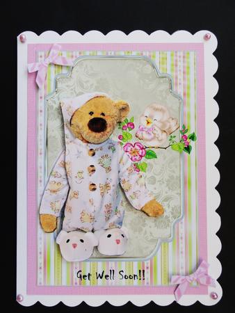 Cute Teddie Get Well Soon!! by Valerie Spowart