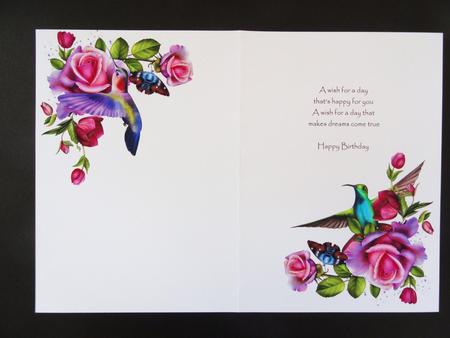 Petals Wings and Birthday Blessings Insert Blank by Valerie Spowart