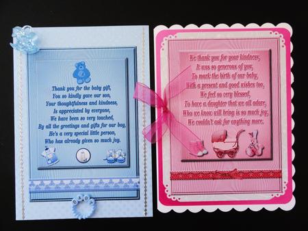 Thank You for the Baby Gift (boy & Girl) by Valerie Spowart