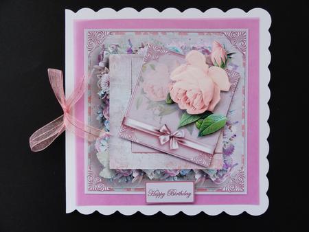 Vintage Rose, Past Times Card with Decoupage by Valerie Spowart