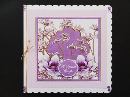 Purple Magnolia Special Couple 7in Time Flower Deco Topper by Valerie Spowart