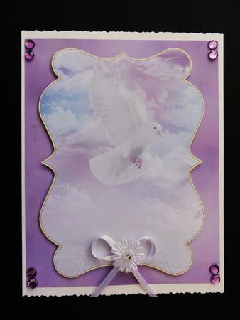 Beautiful 'angelic Dove' Card Topper by Valerie Spowart