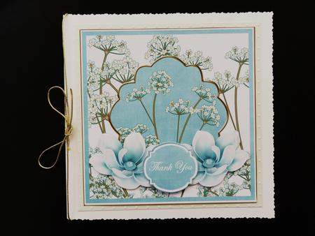 Teal Magnolia Thank You 7in Time Flower Deco Topper by Valerie Spowart