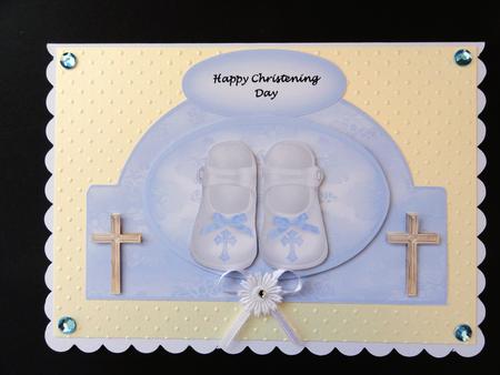Shaped Christening Topper Blue by Valerie Spowart