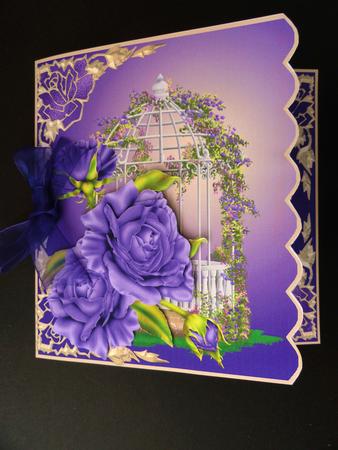 Lavender Roses Side Scallop Card Mini Kit by Valerie Spowart