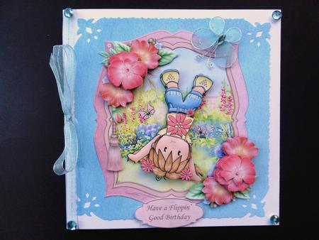 Cartwheel Jodie Flippin Good Birthday Topper & Decoupage by Valerie Spowart