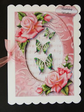 Butterfly Trio and Edwardian Roses + Frame by Valerie Spowart