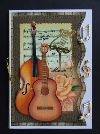Wave Card Vintage Music by Valerie Spowart