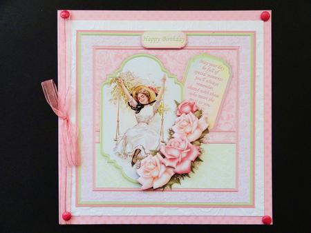 Vintage Lady on Swing 8x8 Mini Kit & Decoupage by Valerie Spowart