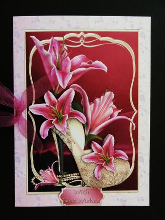Lily Shoe Decoupage Card by Valerie Spowart