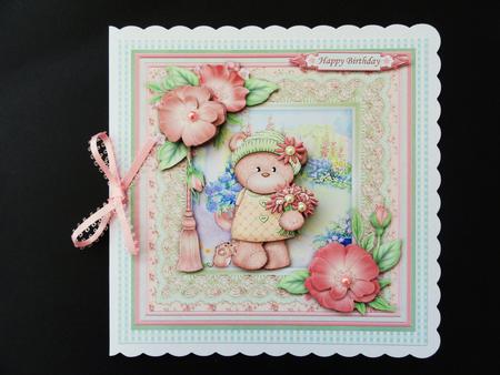 Bella with Flowers 8x8 Mini Kit & Decoupage by Valerie Spowart