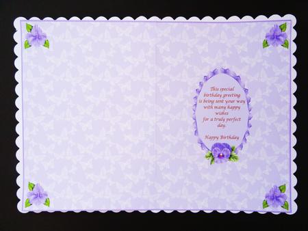Pastel Purple Butterfly Birthday Insert by Valerie Spowart