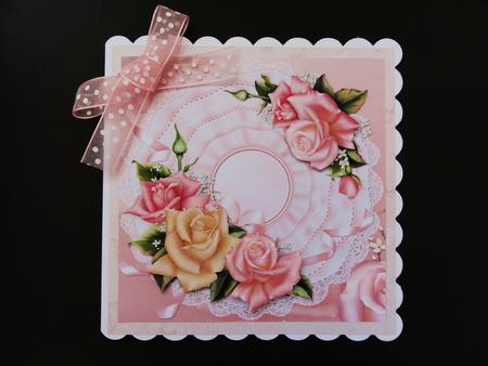 8x8 Edwardian Roses on Ruffle Mat by Valerie Spowart