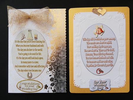 Three Wedding Verse Toppers (with Greetings/sentiments) by Valerie Spowart