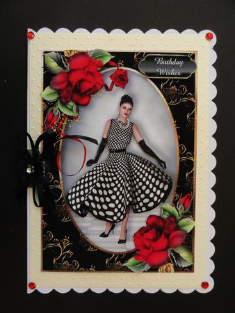 Fabulous Polka Dot Dress & Red Roses by Valerie Spowart
