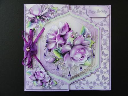 Lilac Roses Offset Card Mini Kit by Valerie Spowart