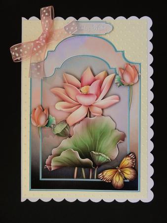 Lovely Lotus Shaped Card Front with Step by Step by Valerie Spowart