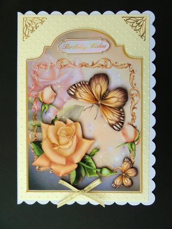 Edwardian Gold Shaped Card Front with Step by Step by Valerie Spowart