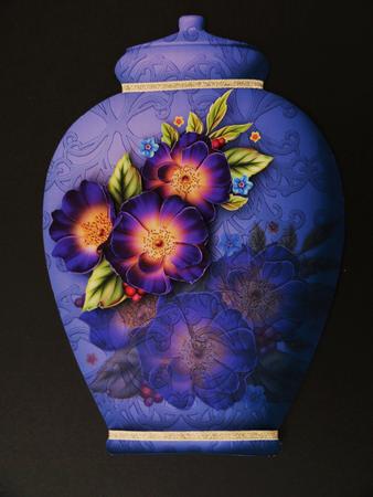 Pretty Pots Card Mini Kit - Purple Flowers by Valerie Spowart