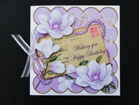 Lilac Magnolia Happy Birthday 6in Step by Step by Valerie Spowart