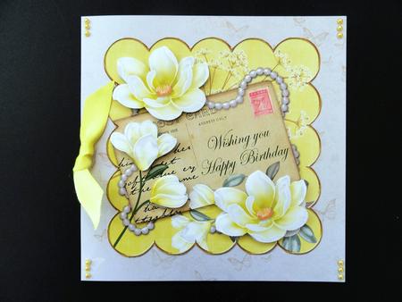 Lemon Magnolia Happy Birthday 6in Step by Step by Valerie Spowart