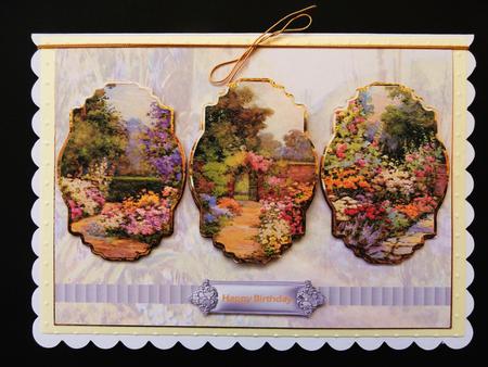 English Country Gardens Panel Card and Toppers by Valerie Spowart