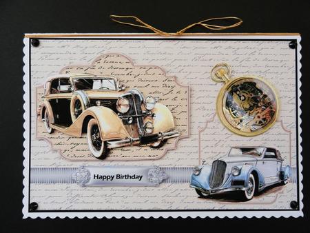Vintage Car with Toppers by Valerie Spowart