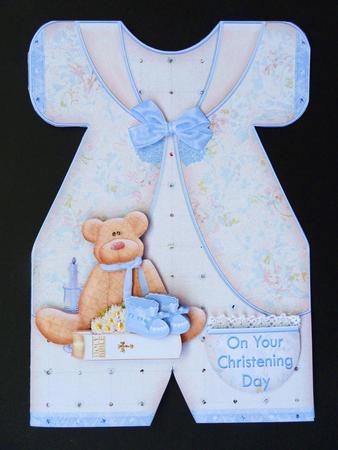 Christening Suit Boy Shaped Card Mini Kit by Valerie Spowart