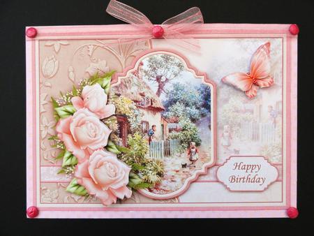 Vintage Rose Cottage Card Topper & Decoupage by Valerie Spowart