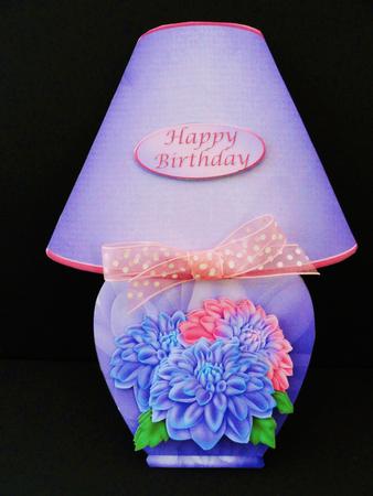 Table Lamp Card Mini Kit - Dahlias by Valerie Spowart