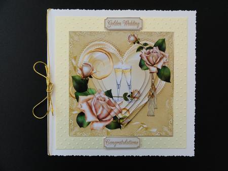 Golden Wedding Heart and Roses Pyramid by Valerie Spowart