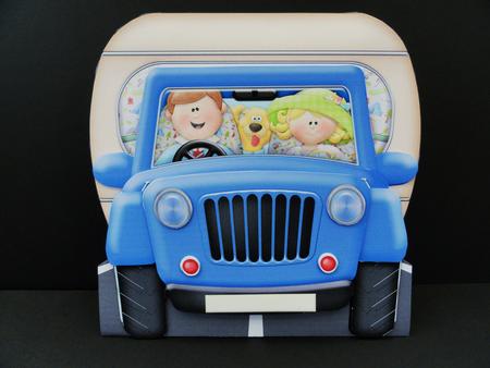 Caravan & Jeep 3D Shaped Tent Card Kit by Valerie Spowart