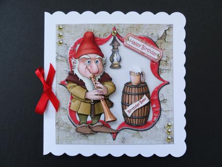 Birthday Beer Piper Gnome by Valerie Spowart