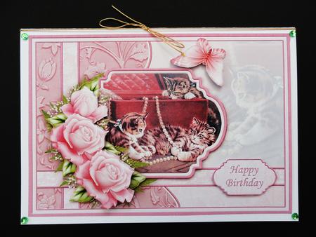 Kittens Mischief in Jewellery Box Card Topper & Decoupage by Valerie Spowart
