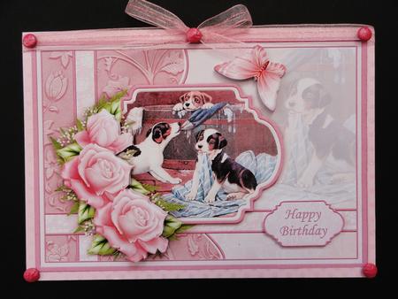 Puppies Washday We Just Want to Help Decoupage by Valerie Spowart