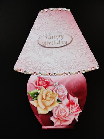 Table Lamp Card Mini Kit - Edwardian Roses by Valerie Spowart