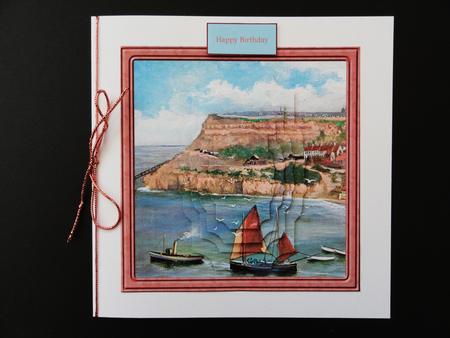 The Bay and Fishing Boats Card with Stackers by Valerie Spowart