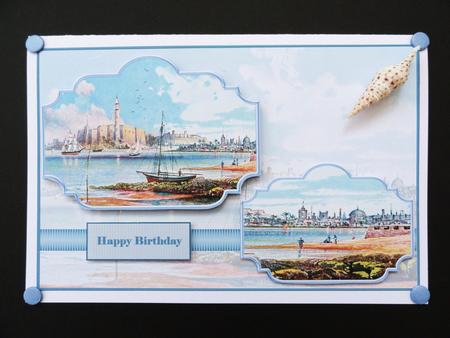 Harbour Scene Card with Toppers by Valerie Spowart