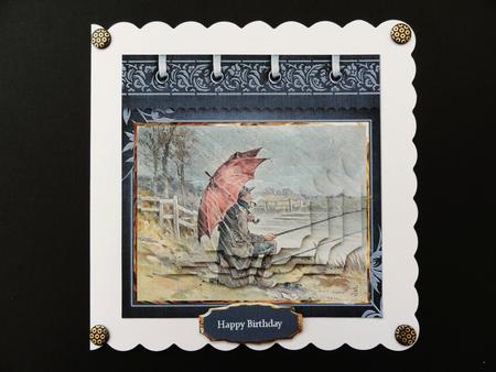 Fishing in the Rain Card with Shaped Stackers by Valerie Spowart