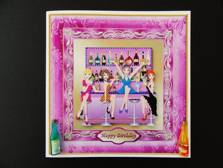 Girls Night Out Square Card Front by Valerie Spowart