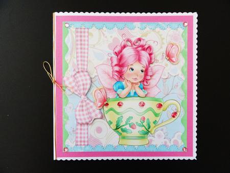 Cute Fairy in a Tea Cup 8x8 by Valerie Spowart
