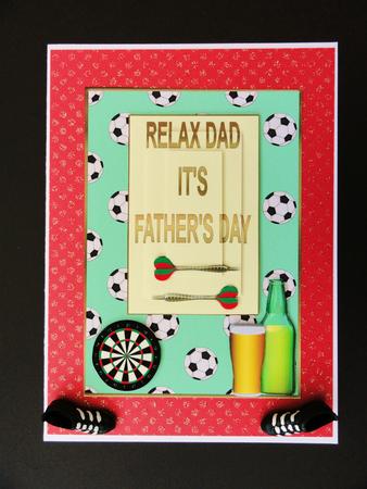 Relax Dad It's Father's Day Pyramid Card Front 1 by Valerie Spowart