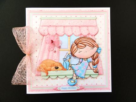 Izzy's Butterfly on Window Ledge 8x8 Mini Kit & Decoupage by Valerie Spowart