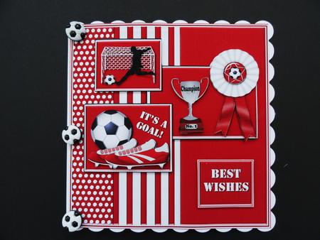 Red n White Football by Valerie Spowart