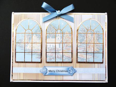 Christmas Church Winter View Card and Toppers by Valerie Spowart