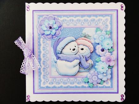 Christmas Snowmen 8x8 Mini Kit & Decoupage by Valerie Spowart