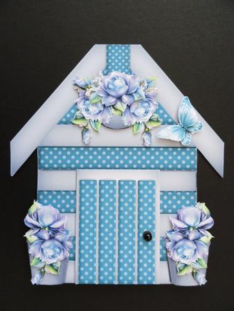 Polka Dot Blue Potting Shed Card Kit by Valerie Spowart