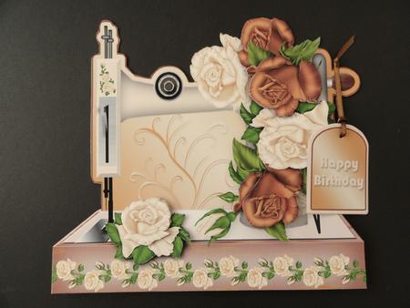 Sewing Machine with Bronze Roses Mini Kit by Valerie Spowart