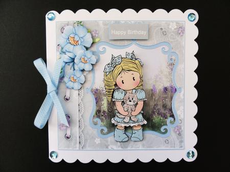 Chloe and Her Kitten Card with Decoupage by Valerie Spowart