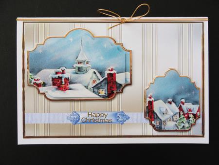 Snow on the Rooftops Card with Toppers by Valerie Spowart